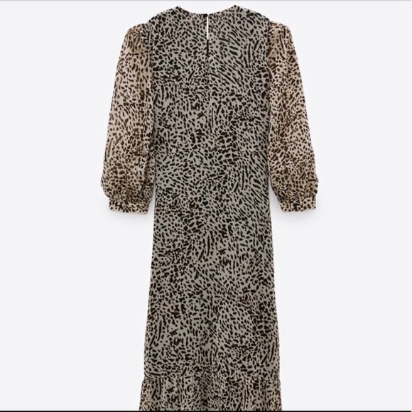 NEW Zara leopard print long sleeve maxi dress - Picture 9 of 9